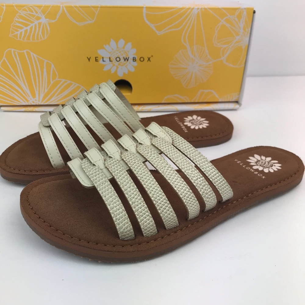 Yellow Box Disteny Women's Sandal Ivory Size 6.5, 7.5